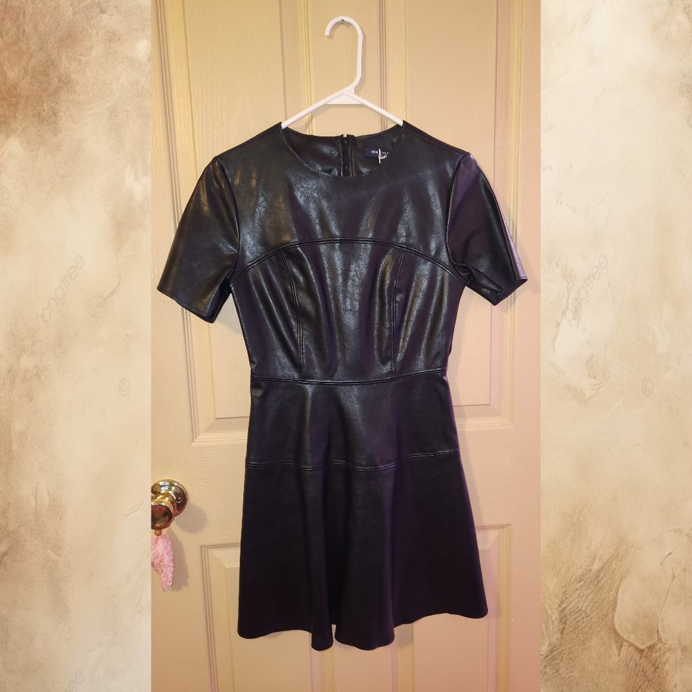 Faux Leather Mini Dress